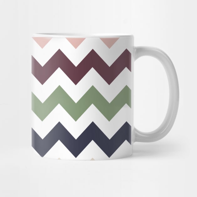 Chevron pattern - muted floral colors by MeowOrNever